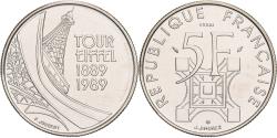 World Coins - France, 5 Francs, Tour Eiffel, 1989, MDP, Pattern, Nickel Clad Copper-Nickel