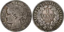World Coins - France, Franc, Cérès, 1887, Paris, Silver, , Gadoury:465a, Le