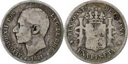 World Coins - Spain, Alfonso XII, Peseta, 1881, Madrid, Rare, Silver, , KM:686
