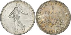 World Coins - France, Semeuse, Franc, 1916, Paris, , Silver, KM:844.1, Gadoury:467