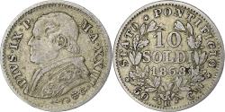World Coins - ITALIAN STATES, PAPAL STATES, Pius IX, 10 Soldi, 1868 XXIII, Rome,