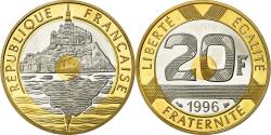 World Coins - Coin, France, Mont Saint Michel, 20 Francs, 1996, Paris, BE,