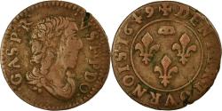World Coins - Coin, France, DOMBES, Gaston d'Orléans, Denier Tournois, 1649, Trévoux