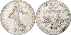 World Coins - Coin, France, Semeuse, 50 Centimes, 1908, Paris, , Silver, KM:854