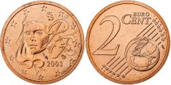 World Coins - France, 2 Euro Cent, BU, 2003, MDP, Copper Plated Steel, , KM:1283