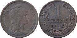 World Coins - France, 1 Centime, Daniel-Dupuis, 1914, Paris, Bronze,