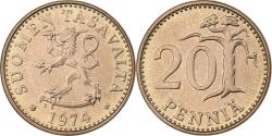 World Coins - Finland, 20 Pennia, 1974, Aluminum-Bronze, , KM:47