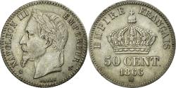World Coins - Coin, France, Napoleon III, Napoléon III, 50 Centimes, 1866, Strasbourg
