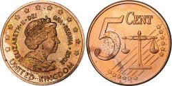 World Coins - United Kingdom , Fantasy euro patterns, 5 Euro Cent, 2002, , Copper Plated