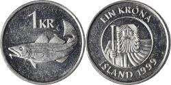 World Coins - Coin, Iceland, Krona, 1999