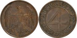 World Coins - GERMANY, WEIMAR REPUBLIC, 4 Reichspfennig, 1932, Berlin, Bronze,