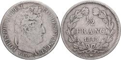 World Coins - France, 1/2 Franc, Louis-Philippe, 1845, Rouen, Silver, , KM:741.2