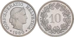 World Coins - Coin, Switzerland, 10 Rappen, 1980, Bern, Proof, , Copper-nickel, KM:27