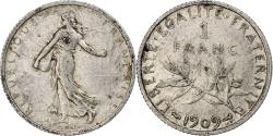 World Coins - France, Franc, Semeuse, 1909, Paris, Silver, , Gadoury:467, KM:844.1