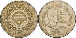 World Coins - Philippines, 5 Piso, 1997, Acier plaqué laiton, , KM:272