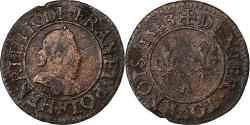 World Coins - France, Henri III, Denier Tournois, 1583, Paris, Copper,