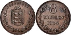World Coins - Coin, Guernsey, 8 Doubles, 1934, Heaton, Birmingham, , Bronze, KM:14