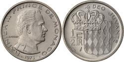 World Coins - Coin, Monaco, Rainier III, 1/2 Franc, 1975, , Nickel, KM:145