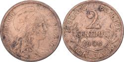 World Coins - France, 2 Centimes, Daniel-Dupuis, 1909, Paris, Bronze, , Gadoury:107