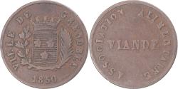 World Coins - token, France, Ville de Grenoble, association alimentaire, Viande, 1850