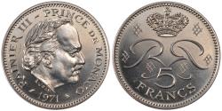 World Coins - Coin, Monaco, 5 Francs, 1971, , Cupro-nickel, KM:E58, Gadoury:153