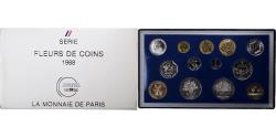 World Coins - France, Coffret 1 c. à 100 frs., 1988, Monnaie de Paris, FDC,