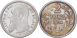 World Coins - Belgium, Leopold II, 2 Francs, 2 Frank, 1904, Brussels, Silver, , KM:59