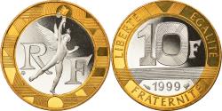 World Coins - Coin, France, Génie, 10 Francs, 1999, Paris, Proof, , Bi-Metallic