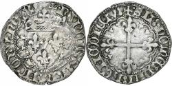 World Coins - France, Charles VII, Blanc dentillé, 1431, Saint-Pourçain, Billon,