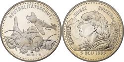 World Coins - Switzerland, 5 Ecu, Neutralitätsschutz, 1995, Copper-nickel,