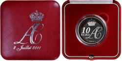 World Coins - Monaco, Albert II, 10 Euro, mariage princier, 2011, Monnaie de Paris, BE