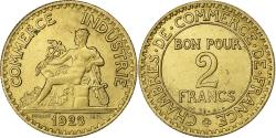 World Coins - France, 2 Francs, Chambre de commerce, 1923, Paris, Cupro-Aluminium,