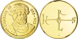 World Coins - France, Medal, Les Rois de France, Charles III, History, , Vermeil