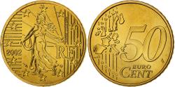 World Coins - France, 50 Euro Cent, BU, 2002, Monnaie de Paris, Nordic gold,