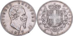 World Coins - Italy, Vittorio Emanuele II, 5 Lire, 1877, Rome, Silver, , KM:8.4
