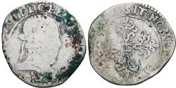 World Coins - Coin, France, Henri III, 1/2 Franc au col plat, 1576, Rennes, , Silver