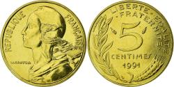 World Coins - Coin, France, Marianne, 5 Centimes, 1991, Paris, BU, , Aluminum-Bronze