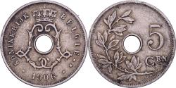 World Coins - Belgium, Leopold II, 5 Centimes, 1906, Brussels, Copper-nickel, , KM:55