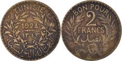 World Coins - Coin, Tunisia, 2 Francs, 1924