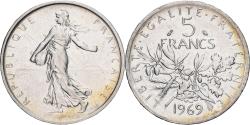 World Coins - France, Semeuse, 5 Francs, 1969, Paris, , Silver, KM:926, Gadoury:770