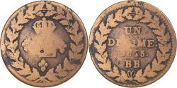 World Coins - Coin, France, Louis XVIII, Decime, 1815, Strasbourg, , Bronze, KM:701