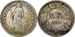 World Coins - Switzerland, 1/2 Franc, 1920, Bern, Silver, , KM:23