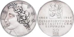World Coins - Czechoslovakia, 50 Korun, 1968, Silver, , KM:65