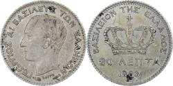 World Coins - Greece, George I, 20 Lepta, 1883, Paris, Silver, , KM:44