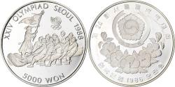 World Coins - South Korea, 5000 Won, XXIV OLYMPIAD SEOUL 1988, 1986, Seoul, Silver,