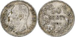 World Coins - Belgium, Leopold II, 50 Centimes, 1907, Brussels, Silver, , KM:60
