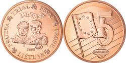 World Coins - Lithuania, Fantasy euro patterns, 5 Euro Cent, 2003, , Copper Plated Steel