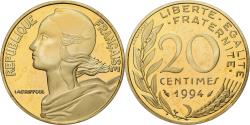 World Coins - France, 20 Centimes, Marianne, 1994, Paris, Série BE / Proof, Aluminum-Bronze