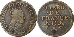 World Coins - France, Louis XIV, Liard, 1656, Caen, Copper, , Gadoury:80