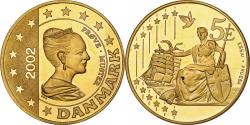 World Coins - Denmark, 5 Euro, Fantasy euro patterns, Essai-Trial, Proof, 2002, Brass